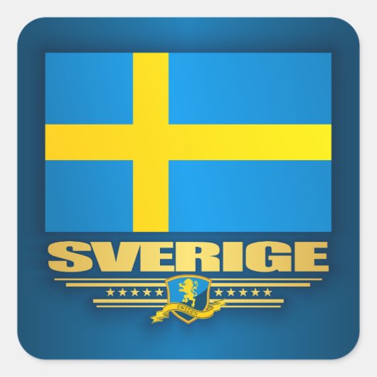 Konungariket Sverige Vierkante Sticker (Voorkant)