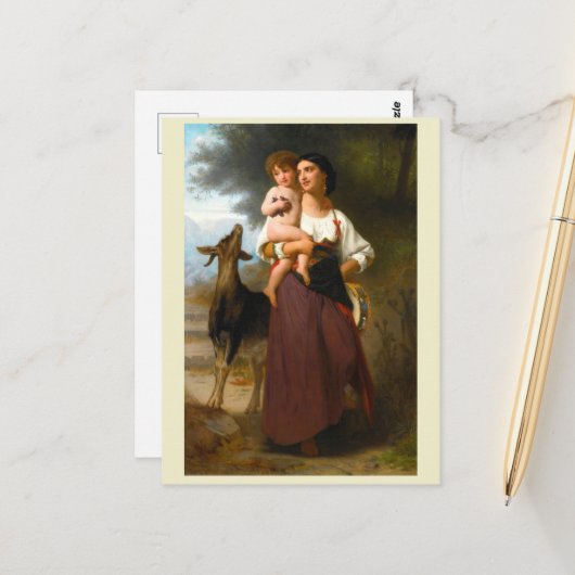 Konvooien door William Bouguereau Briefkaart (Voorkant / Achterkant in situ)