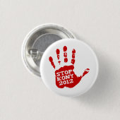 Kony 2012 Handprint Stop Joseph Kony Ronde Button 3,2 Cm (Voorkant /achterkant)
