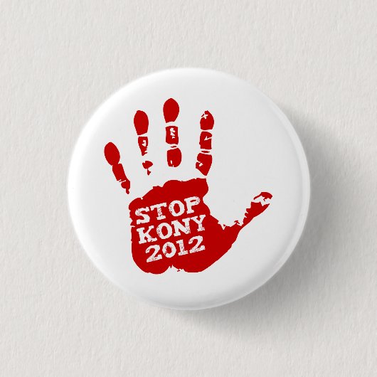 Kony 2012 Handprint Stop Joseph Kony Ronde Button 3,2 Cm (Voorkant)