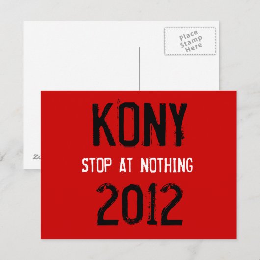 Kony 2012-postkaart briefkaart (Voorkant / Achterkant)