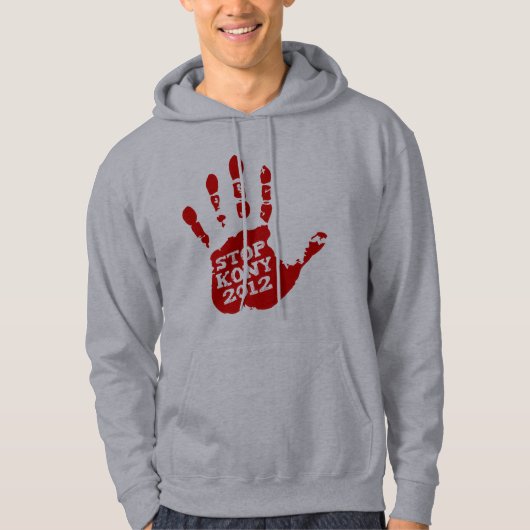 Kony 2012 Red Handprint Stop Joseph Kony Hoodie (Voorkant)