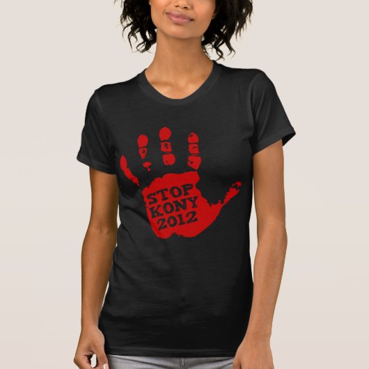 Kony 2012 Red Handprint Stop Joseph Kony T-shirt (Voorkant)