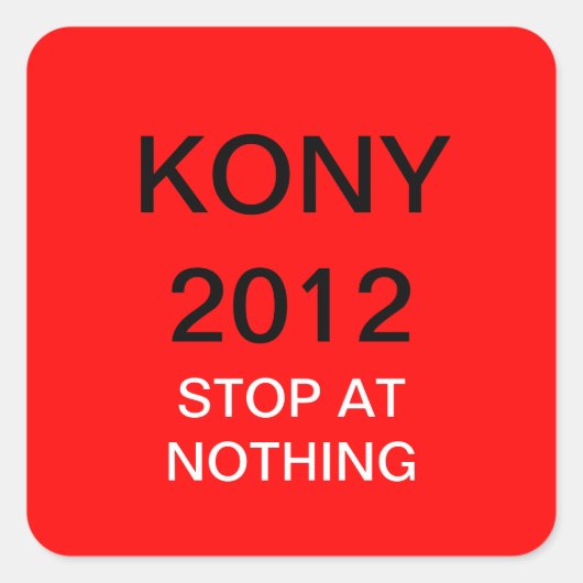 KONY 2012 VIERKANTE STICKER (Voorkant)