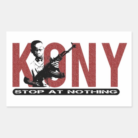 KONY - Stop bij Niets. kindsoldaat Rechthoekige Sticker (Voorkant)
