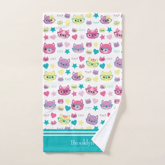 Koodepasta's met brillenglazen, Blauwgroen Bad Handdoek (Handdoek)