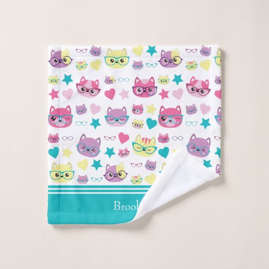 Koodepasta's met brillenglazen, Blauwgroen Bad Handdoek (Wasdoekje)