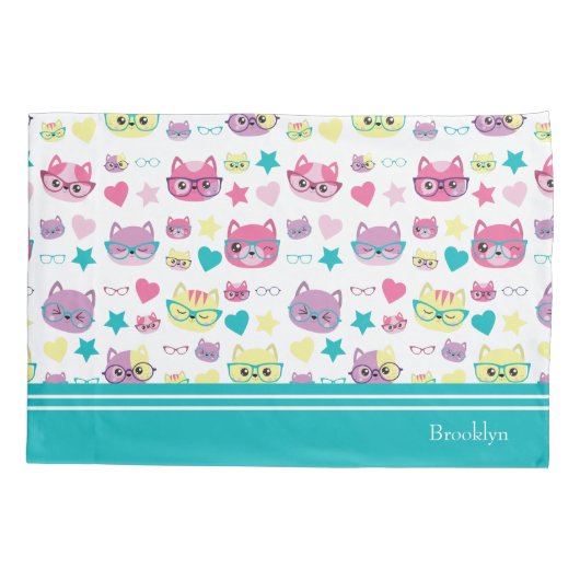 Koodepasta's met brillenglazen, Blauwgroen Kussensloop (Achterkant)