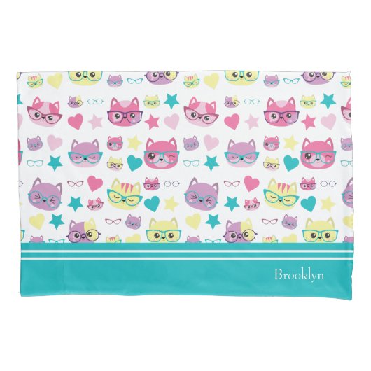 Koodepasta's met brillenglazen, Blauwgroen Kussensloop (Voorkant)