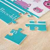 Koodepasta's met brillenglazen, Blauwgroen Legpuzzel (Zijkant)