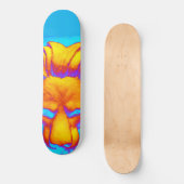 Kooi Kool Animal Face Lion Design Bright Blue Persoonlijk Skateboard (Voorkant)
