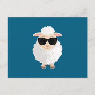 Kooi Schaap Zonnebril Diep Teal Effen Kleur Briefkaart