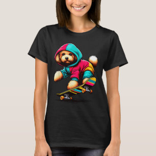Kooi Speelgoed Poodle Hond Skateboarden Illustrati T-shirt