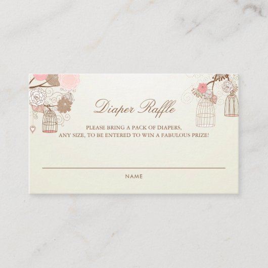 kooien en roze bloemen luierspoeling informatiekaartje (Voorkant)