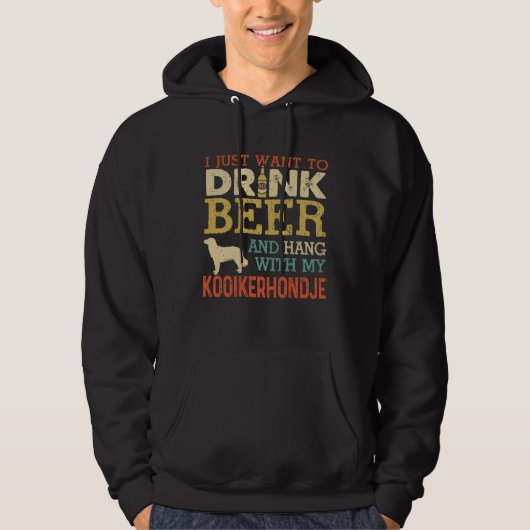 Kooikerhondje Dad Drink Beer Hang With Dog  Men Vi Hoodie (Voorkant)