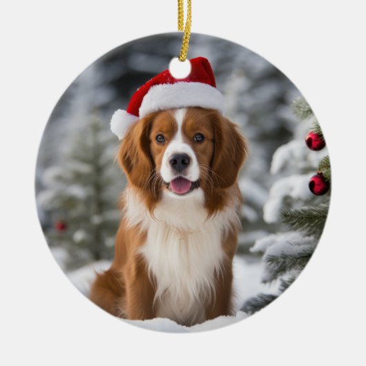 Kooikerhondje Hond Kerst Keepsake Keramisch Ornament (Voorkant)
