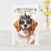 Kooikerhondje Hondenkoning voor een Dag Grappige V Kaart (Gele Bloem)