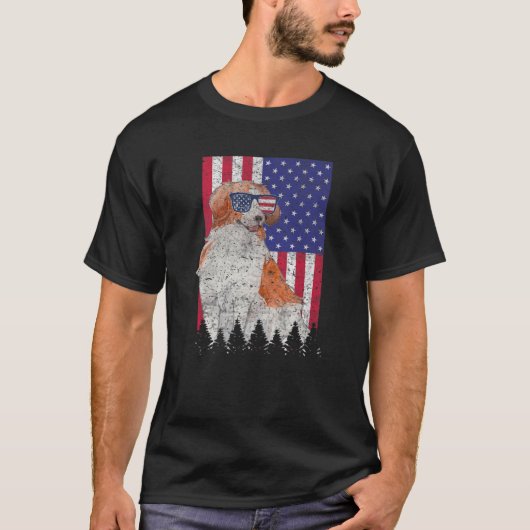 Kooikerhondje Patriotic Dog USA Pride American Fla T-shirt (Voorkant)