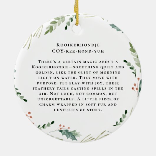 Kooikerhondje Waterverf Dog | Monogram Keramisch Ornament (Achterkant)