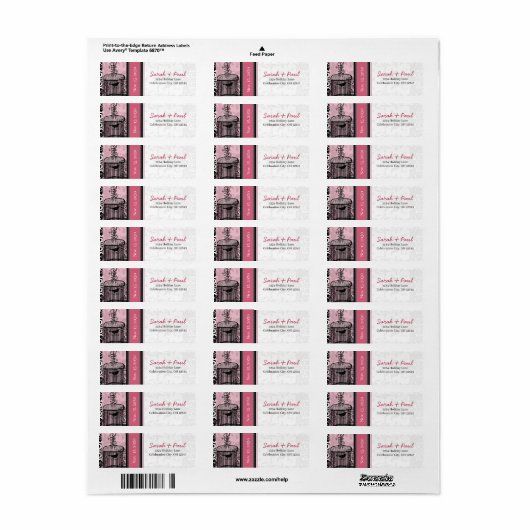 kooiroze en zwarte Stippen Etiket (Full Sheet)