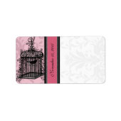  kooiroze en zwarte Stippen Etiket (Voorkant)