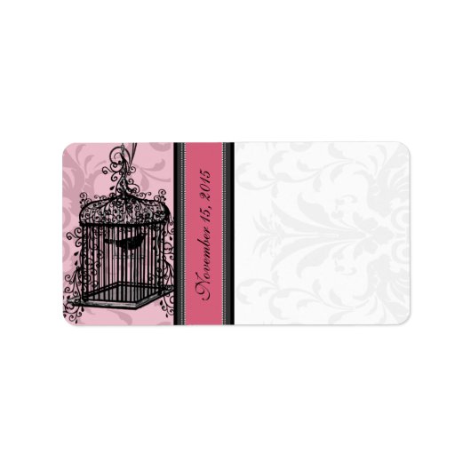  kooiroze en zwarte Stippen Etiket (Voorkant)