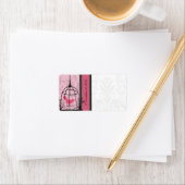  kooiroze vogel en zwarte Stippen Etiket (Insitu)