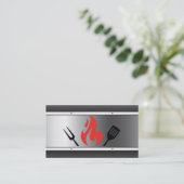 Kook BBQ-gereedschap | Vuur | Metaalachtig Visitekaartje (Staand voorkant)