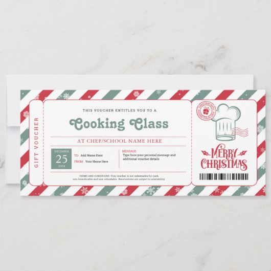 Kook- en bakcursus Kerstcadeaubon Kaart (Voorkant)