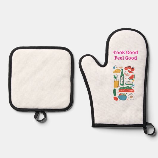 Kook goed voel goed ovenwant & pannenlap set (Voorkant)
