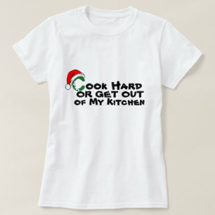 "Kook Hard, Weg uit de Keuken" Grappig Kerst Koken T-shirt