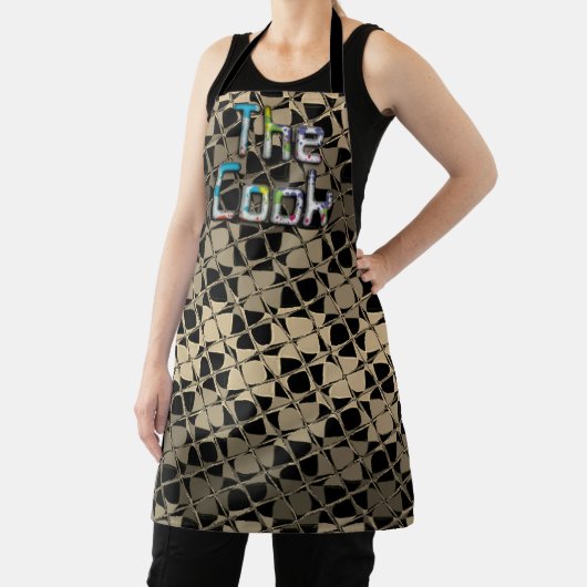 Kook in stijl Mooie Sepia Tartan Plaid Spiegel Schort (Insitu)