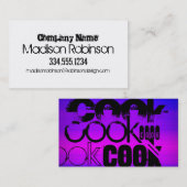 Kook; Levendig Violet Blauw en Magenta Visitekaartje (Voorkant / Achterkant)
