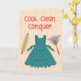 Kook. Maak schoon. Overwin. – Retro Motivatie Kaart