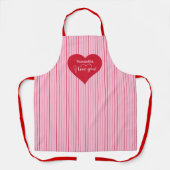Kook Met Liefde Gepersonaliseerde Hart Valentijn S Schort (Voorkant)