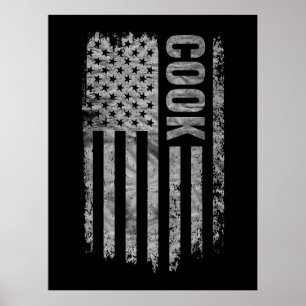 Kook USA Vlag Vervallen ontwerp Poster