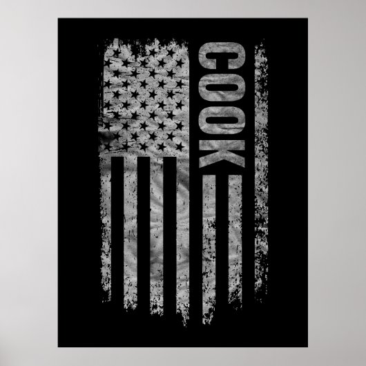 Kook USA Vlag Vervallen ontwerp Poster (Voorkant)