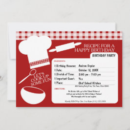 Kook verjaardagsfeestje recept kaart