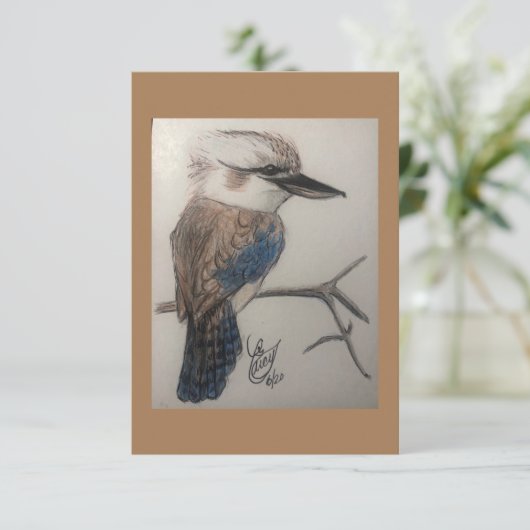 Kookaburra, aussie vogel, Australië, lachvogel Bedankkaart (Staand voorkant)