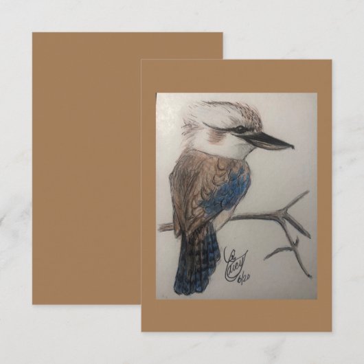 Kookaburra, aussie vogel, Australië, lachvogel Bedankkaart (Voorkant / Achterkant)