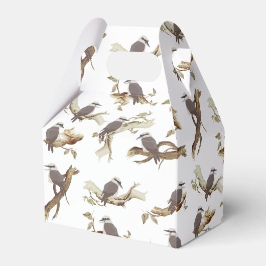 Kookaburra Australische vogel Eucalyptus Verjaarda Bedankdoosjes (Achterkant)