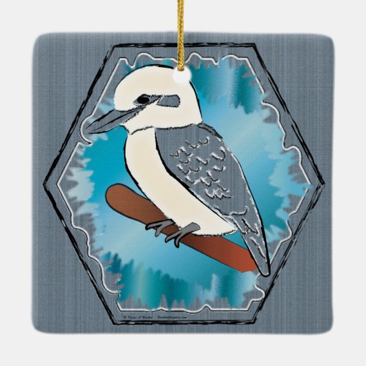 Kookaburra Bird Keramisch Ornament (Achterkant)