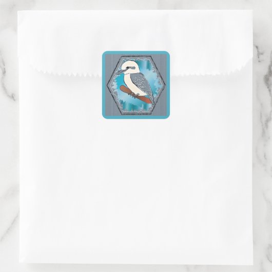 Kookaburra Bird Vierkante Sticker (Tas)