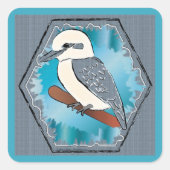 Kookaburra Bird Vierkante Sticker (Voorkant)