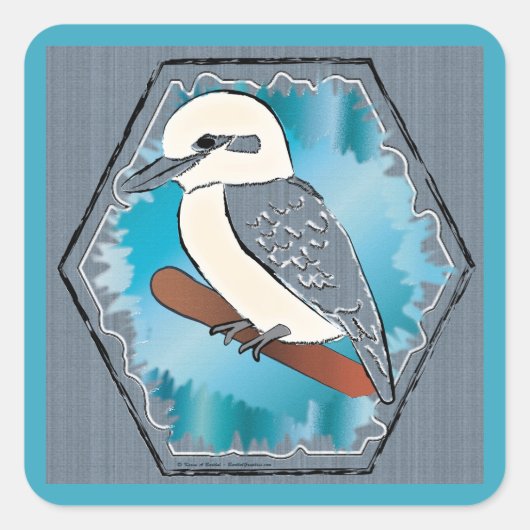 Kookaburra Bird Vierkante Sticker (Voorkant)