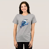 Kookaburra, blauw en grijs, aussie vogel Tri-Blend shirt (Voorkant volledig)