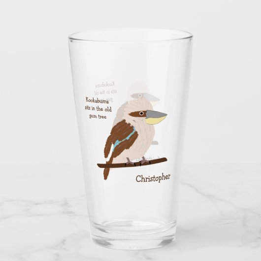 Kookaburra Design Personalized Glas (Voorkant)