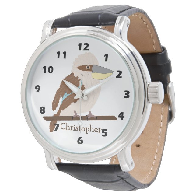 Kookaburra Design Personalized Watch Horloge (Gekanteld)