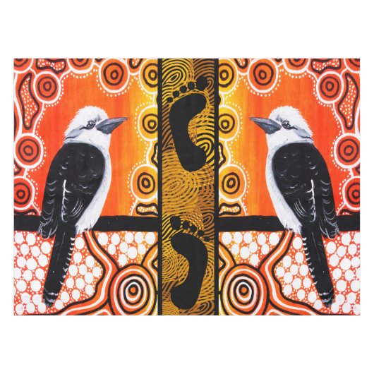 Kookaburra Dreaming Aboriginal Art Tafelkleed (Voorkant (Horizontaal))