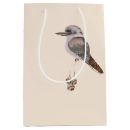 kookaburra en Eucalyptus op bleke perziken Medium Cadeauzakje